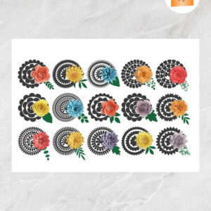 15 Rolled Flower SVG Bundle, SVG, PDF, JPG for Cricut & Silhouette