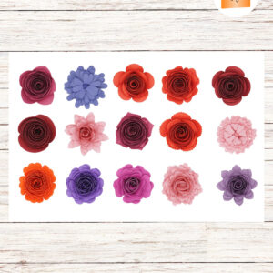 15 Rolled Paper Flower Templates, SVG & DXF Cut Files for Cricut and Silhouette