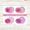 30 Rolled Flower SVG Bundle, Paper Rose & Foliage Leaf Templates