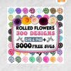 224 Rolled Flower SVG Bundle, 3D Flower Templates & Paper Flower Cut Files for Cricut, 5000+ Free Silhouette SVGs Included
