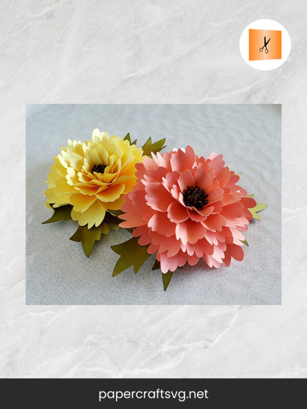 3D Paper Flower Template, SVG Paper Cut File