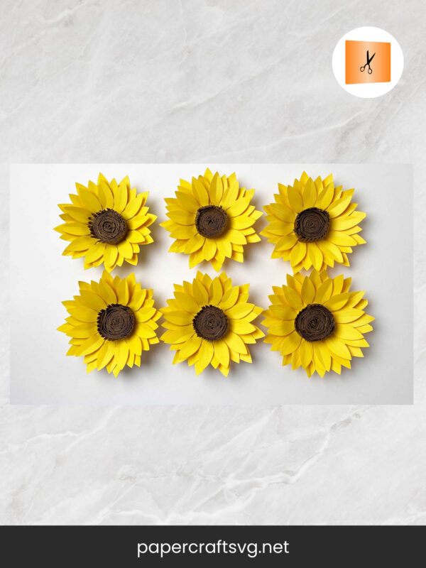3D Sunflower SVG, Paper Sunflower SVG