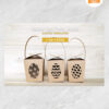 Easter Egg Treat Boxes Template Bundle, 3 Patterns SVG Paper Cut File