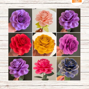 Paper Flower Template, Paper Rose SVG