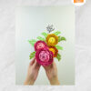 Paper Peony SVG Digital Template for Cricut, DIY Floral Decor, Spring Wreath, Shadow Box