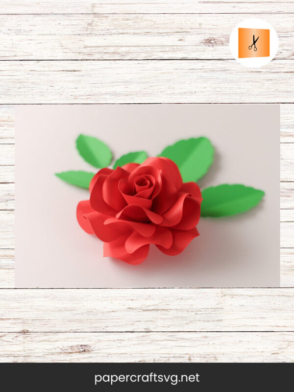 Paper Rose SVG Template, Cricut Cut Files, Silhouette Cut Files