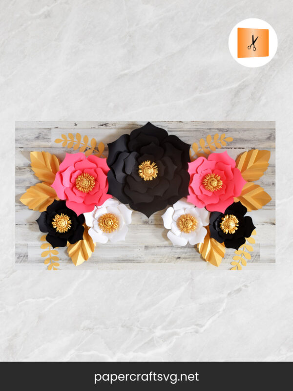 Party Decor Flower Wall DIY Paper Flowers, Paper Rose SVG