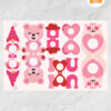 Pink Lollipop Holders SVG Bundle, 6 Valentine SVG Paper Cut File
