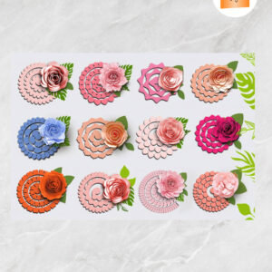 Rolled Flower SVG, 3D Paper Flower Digital Download for Cricut and Silhouette