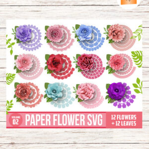 Rolled Flower SVG Template, Digital Download for DIY Paper Flower Decor​