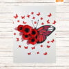 SVG Floral Butterfly Template, Paper Poppy Cricut File for Valentine’s Day & DIY Crafts