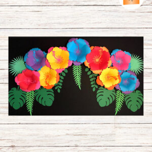 SVG Paper Flower Hibiscus Template, TROPICAL SET Hawaiian Flower