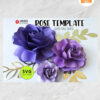Set of 3 Paper Rose Templates, Paper Flower SVG