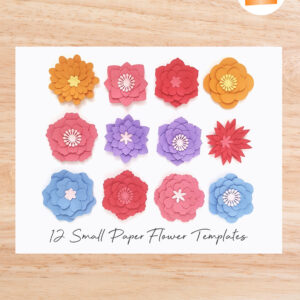 Small Paper Flower SVG Templates for DIY Crafts, Compatible with Cricut & Silhouette