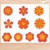 20 Small Paper Flower Templates SVG, DIY Floral Clipart, PNG & Cut Files for Cricut and Silhouette