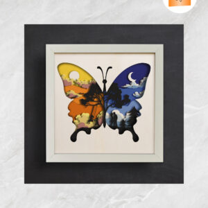 3D Butterfly Landscape Shadowbox, SVG Paper Cut File