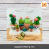 3D Cactus Paper, Flower Template For Cricut