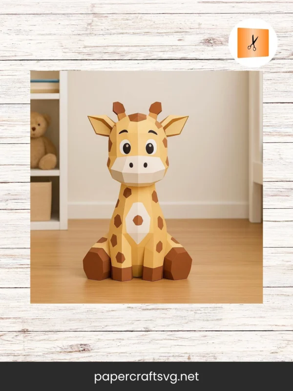 3D Giraffe Papercraft Template, DIY Jungle Safari Decor for Nursery & Kids Room