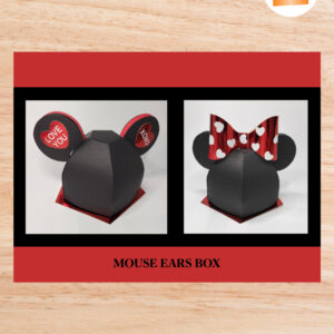 3D Mouse Ears Gift Box Template, SVG Paper Cut File