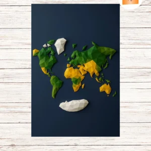 3D World Map Papercraft with Animals, DIY Paper Model Template PDF