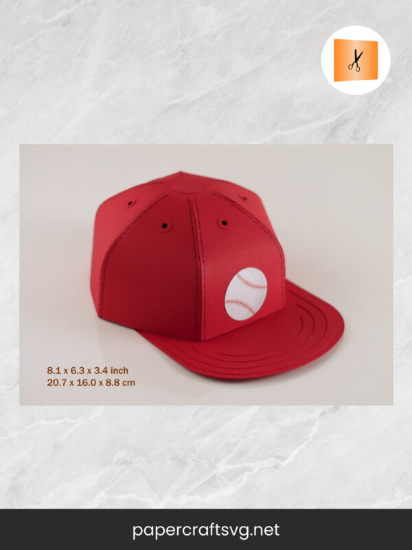 Baseball Cap Box Template, SVG Paper Cut File