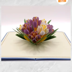 Crocus Pop-Up Card SVG, DIY Flower Card Template