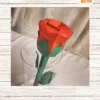 DIY 3D Papercraft Rose Flower Template, Low Poly Printable Model
