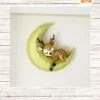 Deer Sleeping on the Moon 3D Papercraft, DIY Wall Hanging Decor PDF SVG Template