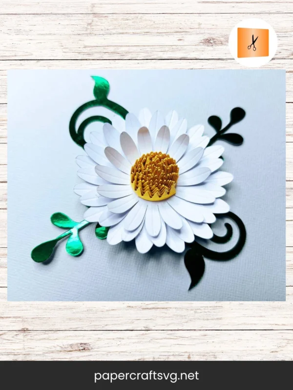 Gerbera Daisy 3D Paper Flower SVG, 2.5 Inch Template for Cricut & Silhouette Projects