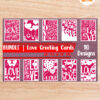 Love Greeting Cards Bundle, 10 Valentine SVG Paper Cut File