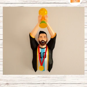 Soccer Leo Messi 3D Papercraft Template, DIY Low Poly Paper Sculpture