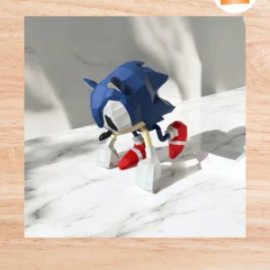 Sonic 3D Papercraft, DIY Low Poly Paper Sculpture Template