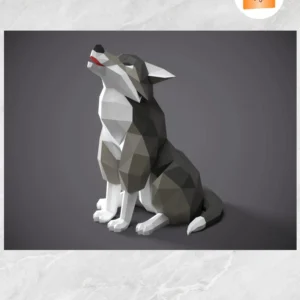 Wolf Papercraft PDF DXF template DIY cameo