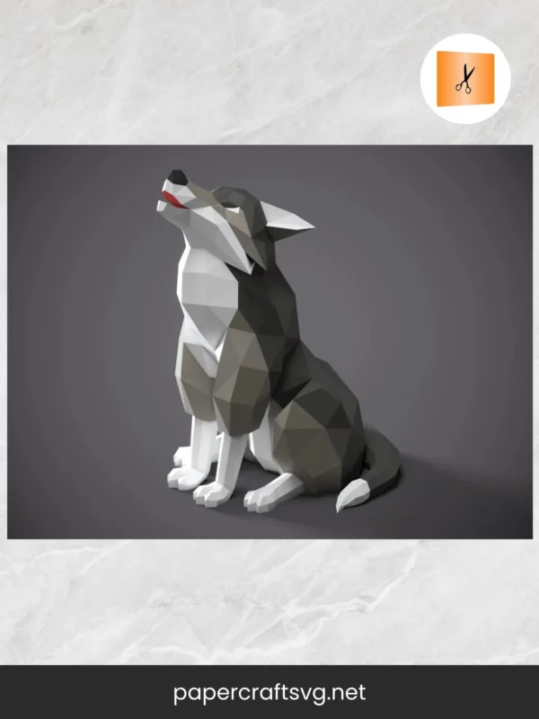 Wolf Papercraft PDF DXF template DIY cameo