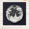 3D Christmas Wreath SVG, Winter Pine Tree Papercraft Template, Cardstock Wall Decor for Cricut & Silhouette