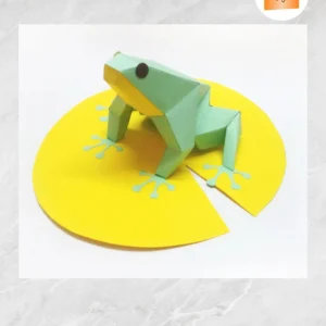 DIY Papercraft Frog Template, Low Poly 3D Origami Frog, Digital PDF, SVG, DXF Cutting Files for Cricut & Cameo