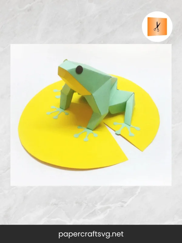 DIY Papercraft Frog Template, Low Poly 3D Origami Frog, Digital PDF, SVG, DXF Cutting Files for Cricut & Cameo