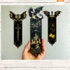 Dragon Bookmark SVG Template, Layered Fantasy Paper Bookmark Cut File for Cricut