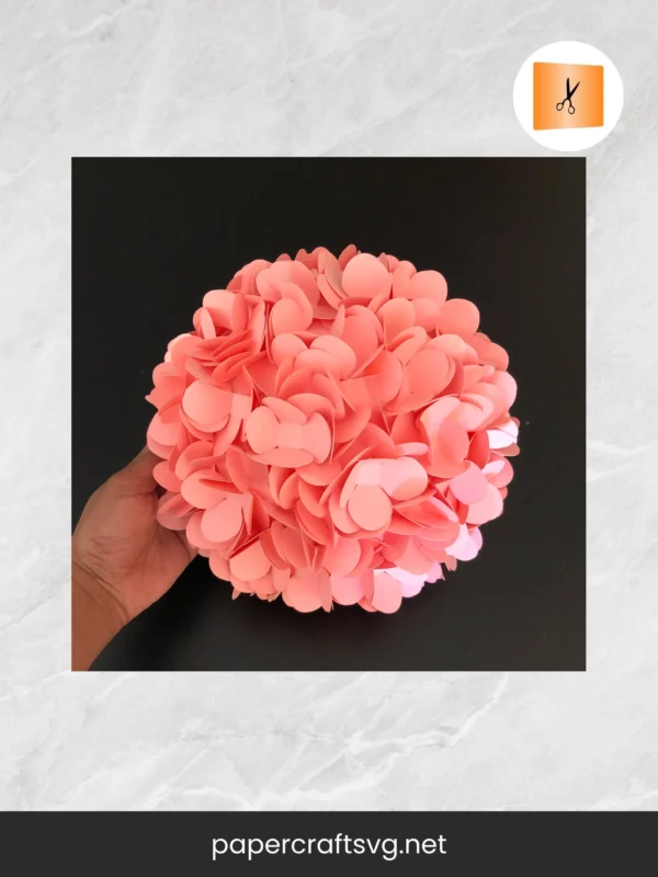 Hydrangea Filler Flower SVG Template, Paper Flower Cut Files for Cricut & Silhouette