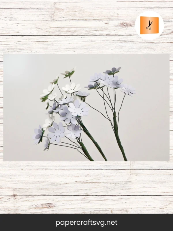 Paper Gypsophila Flower SVG Template, DIY Baby’s Breath Bouquet Filler