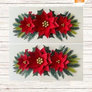 Poinsettia Paper Flower SVG Template, DIY Christmas Tree Décor, Resizable Cut Files for Cricut & Silhouette