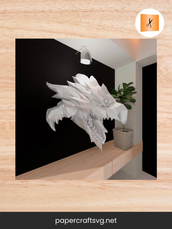 Rathalos Dragon Head Papercraft, 3D Low Poly Origami Wall Decor PDF TemplateRathalos Dragon Head Papercraft, 3D Low Poly Origami Wall Decor PDF Template