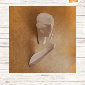 Silence Is Golden Papercraft, 3D Low Poly Sculpture Template
