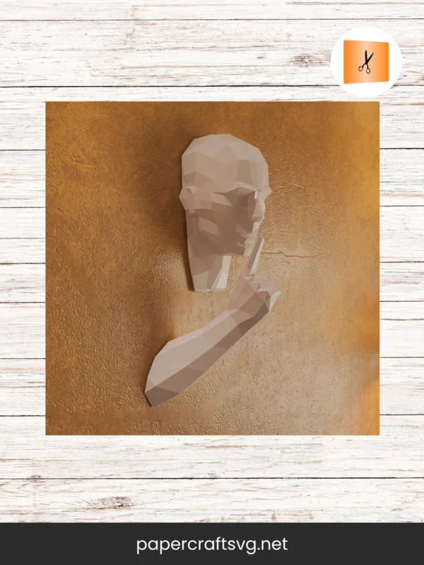 Silence Is Golden Papercraft, 3D Low Poly Sculpture Template